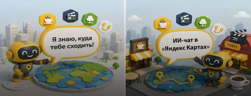 Найдите идеальное место для досуга с ИИ-чатом Яндекс Карт.