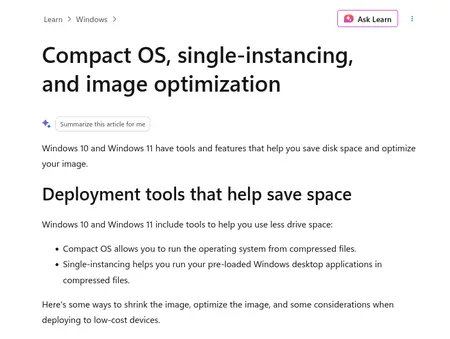 Команда Compact OS в Windows 10/11: как сэкономить до 30% места на системном диске