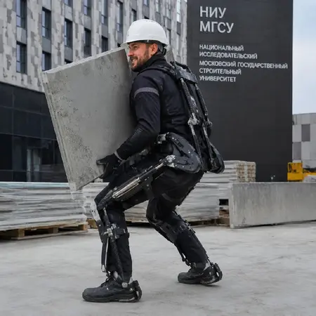 НИУ МГСУ разрабатывает экзоскелет для строителей: снижение нагрузки на 80% без двигателей и батарей
