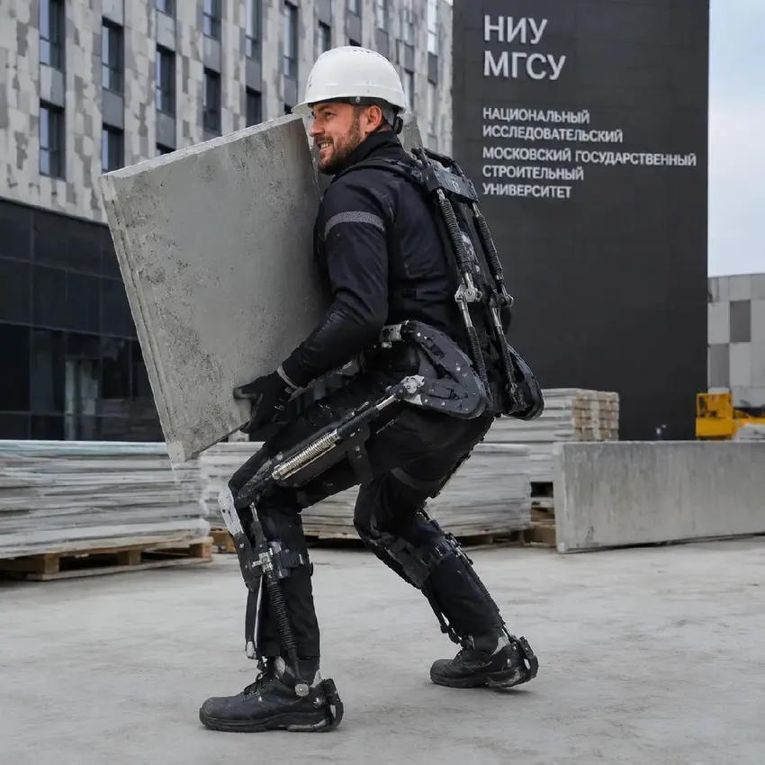 НИУ МГСУ разрабатывает экзоскелет для строителей: снижение нагрузки на 80% без двигателей и батарей