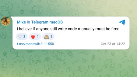 Telegram переходит на ИИ-разработку: 99,9% клиентского кода пишут нейросети
