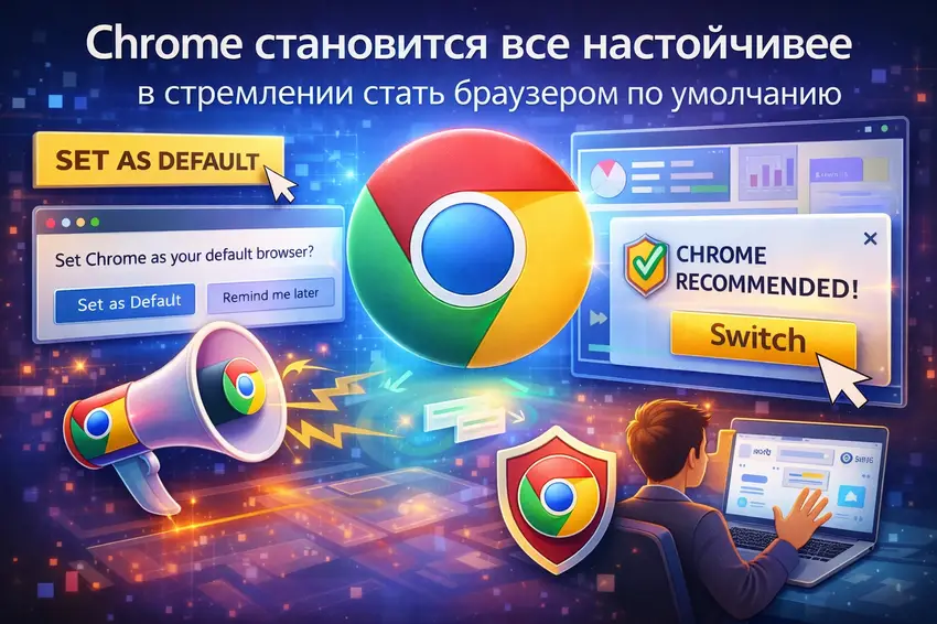 Chrome очень хочет стать браузером по умолчанию