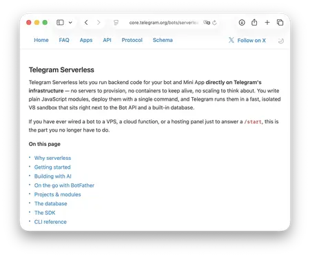 Telegram запустил Serverless-хостинг для ботов: бэкенд теперь работает без собственного сервера
