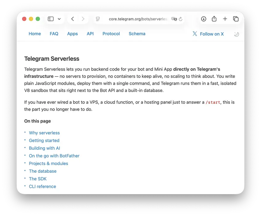 Telegram запустил Serverless-хостинг для ботов: бэкенд теперь работает без собственного сервера