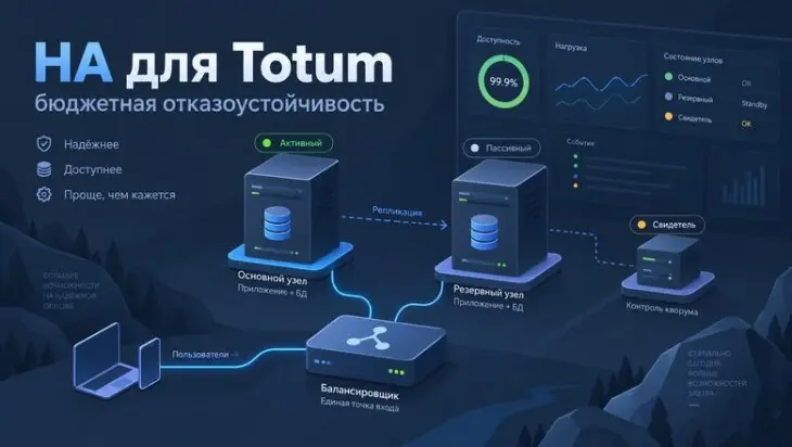 HA для Totum на двух серверах: как построить отказоустойчивость без лишних затрат